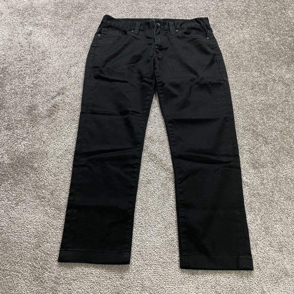 Guess Drexel Skinny Chino Pants Womens 33x26 Black Dark Wash Mid Rise Cotton